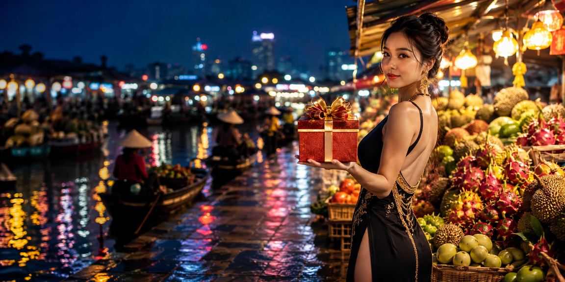 Bối cảnh miền Tây với phong bao đỏ gợi chủ đề ưu đãi giải trí